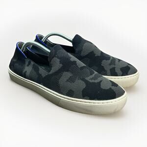 Rothys Shoes Womens Size 8 The Original Slip On Comfort Sneaker Gray Camo Flat